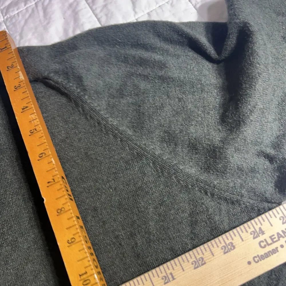 LL Bean 1/4 zip pullover men’s drk green knit sweater cotton cashmere tagged XXL